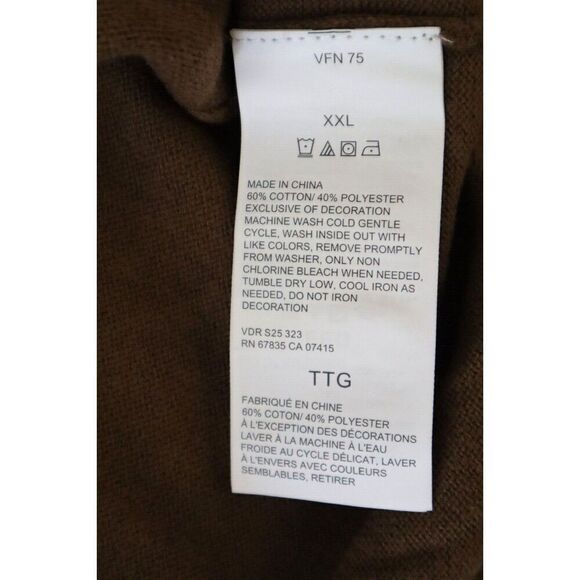 Navtech x Nautica SR3704 Men's Sz 2XL Coconut Shell Brown 1/4-Zip Sweater - Picture 5 of 9